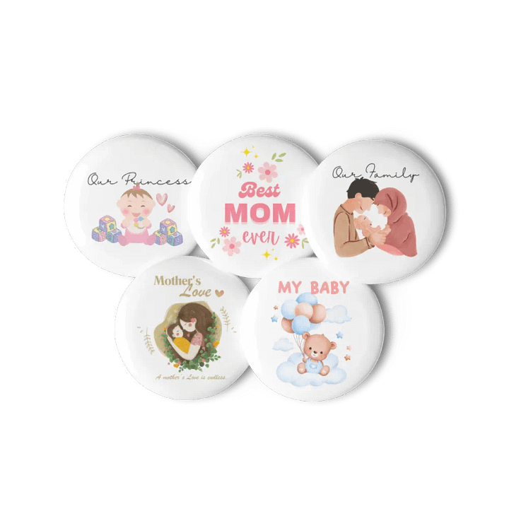 Cloudy Teddy Pin Button Set product image (3)