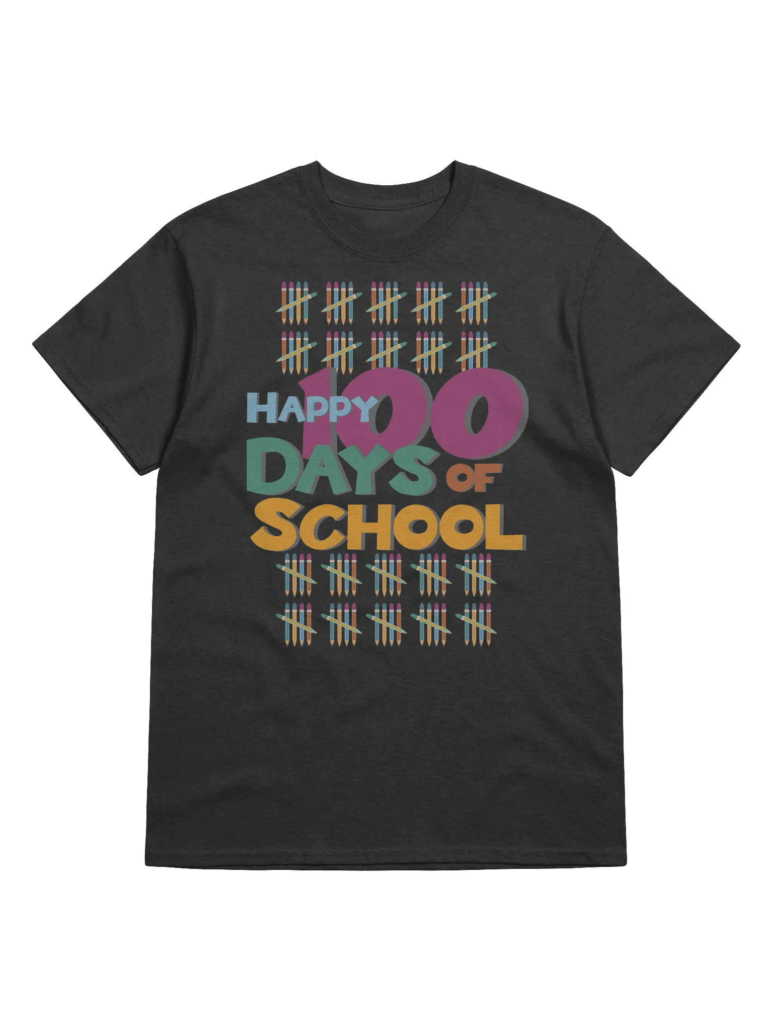 Colorful Happy 100 Days of School Celebration T-Shirt product image (1)