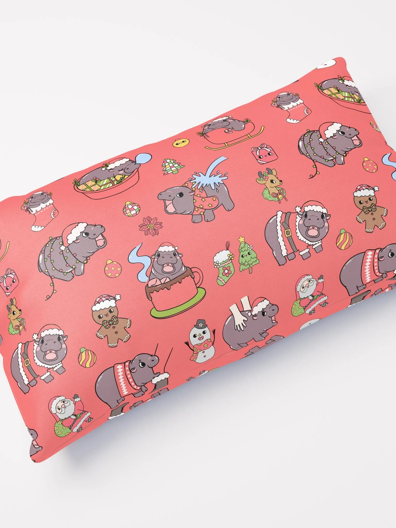 MOODENG'S RED CHRISTMAS PILLOW! product image (5)