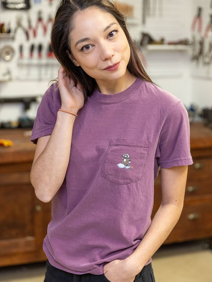 Raccoon on a Rocket on a Pocket Tee product image (2)