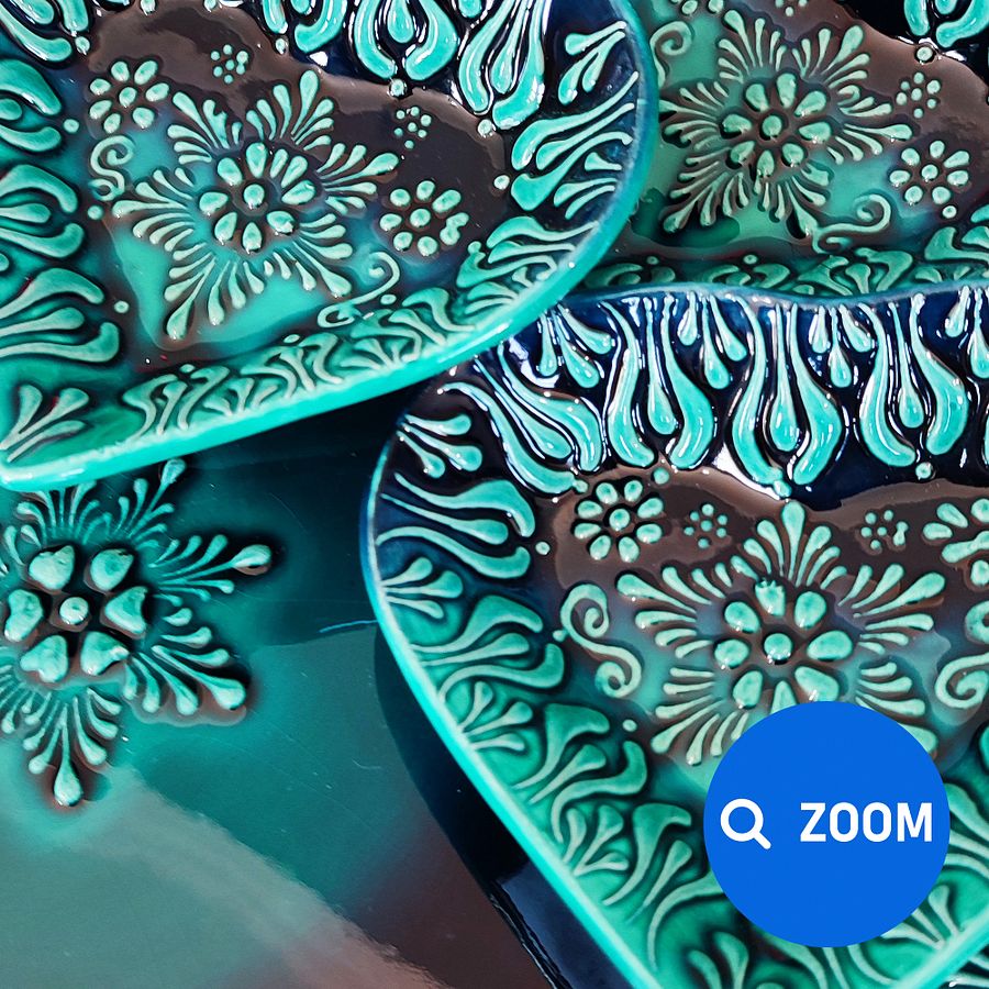 Ceramic turquoise set — handmade pottery, handmade ceramic, home decor, handmade gift, Turkish ceramic product image (6)