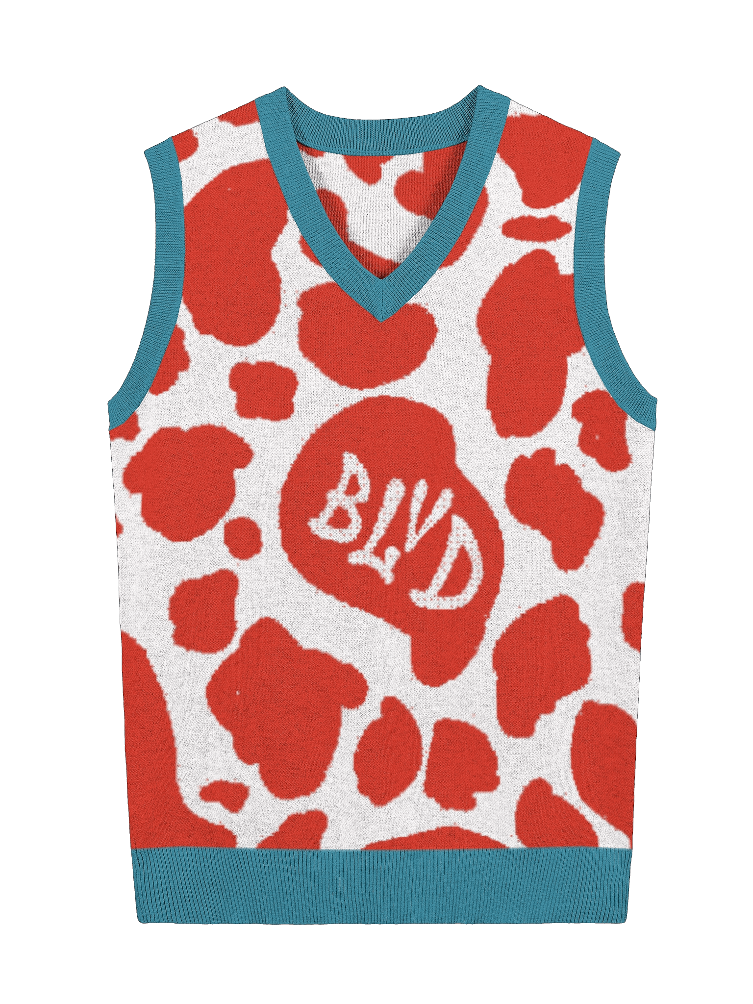 BLVD Cow Print Sweater Vest Tropical Reef product image (1)