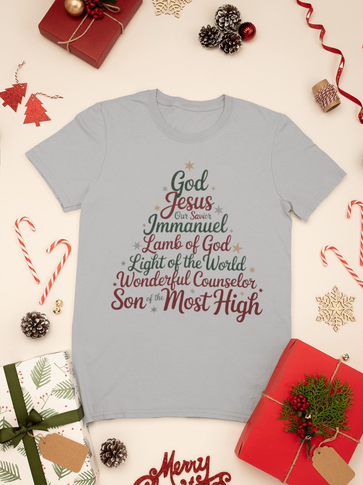 Christian Christmas Shirt Names of Jesus Christmas tree product image (1)