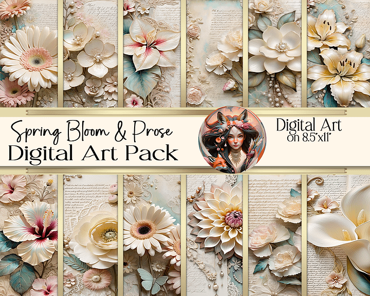 Spring Bloom and Prose Digital Art product image (1)