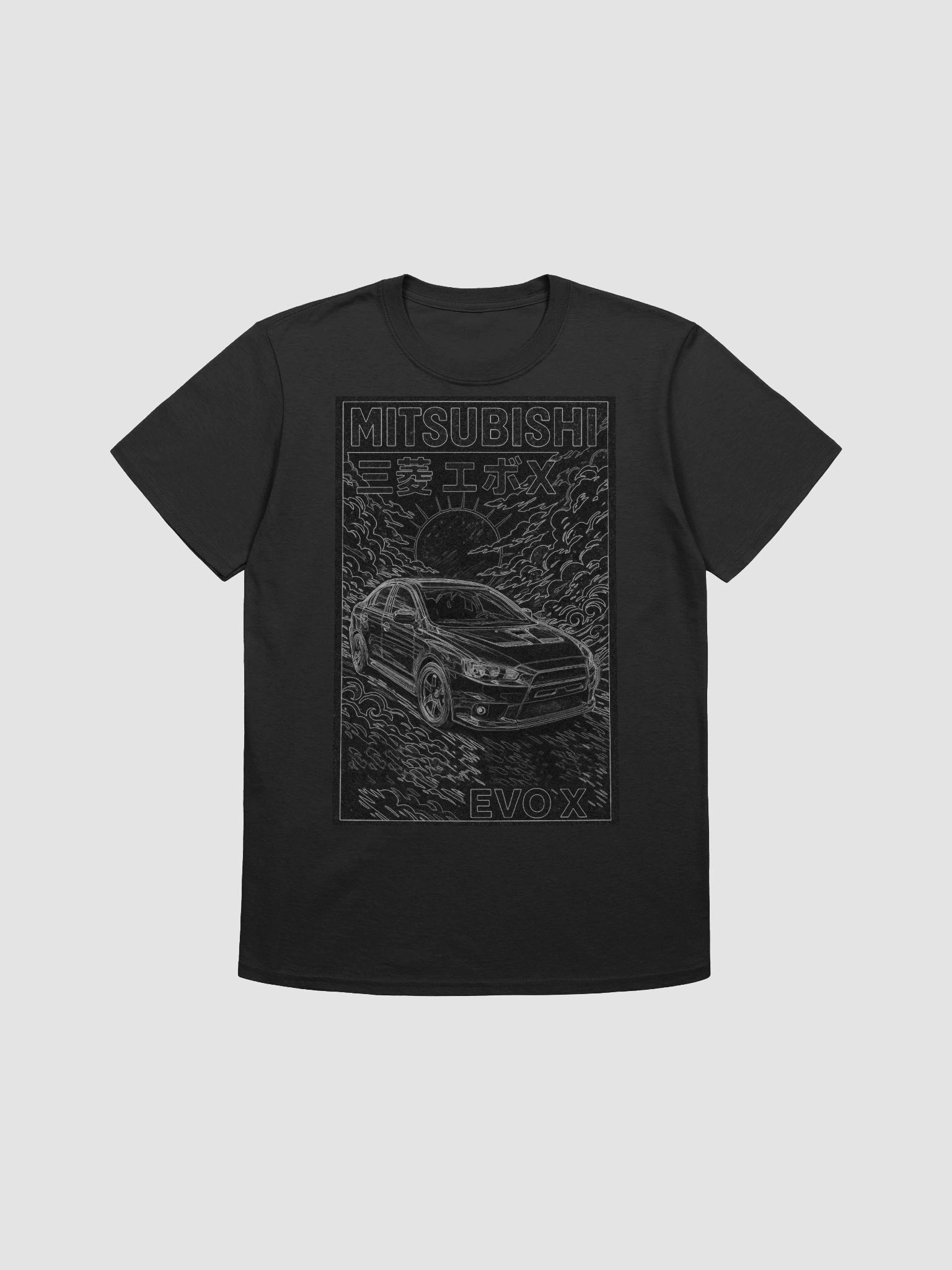 Monochrome Mitsubishi Evo X Sketch Gildan Unisex Softstyle T-Shirt product image (7)
