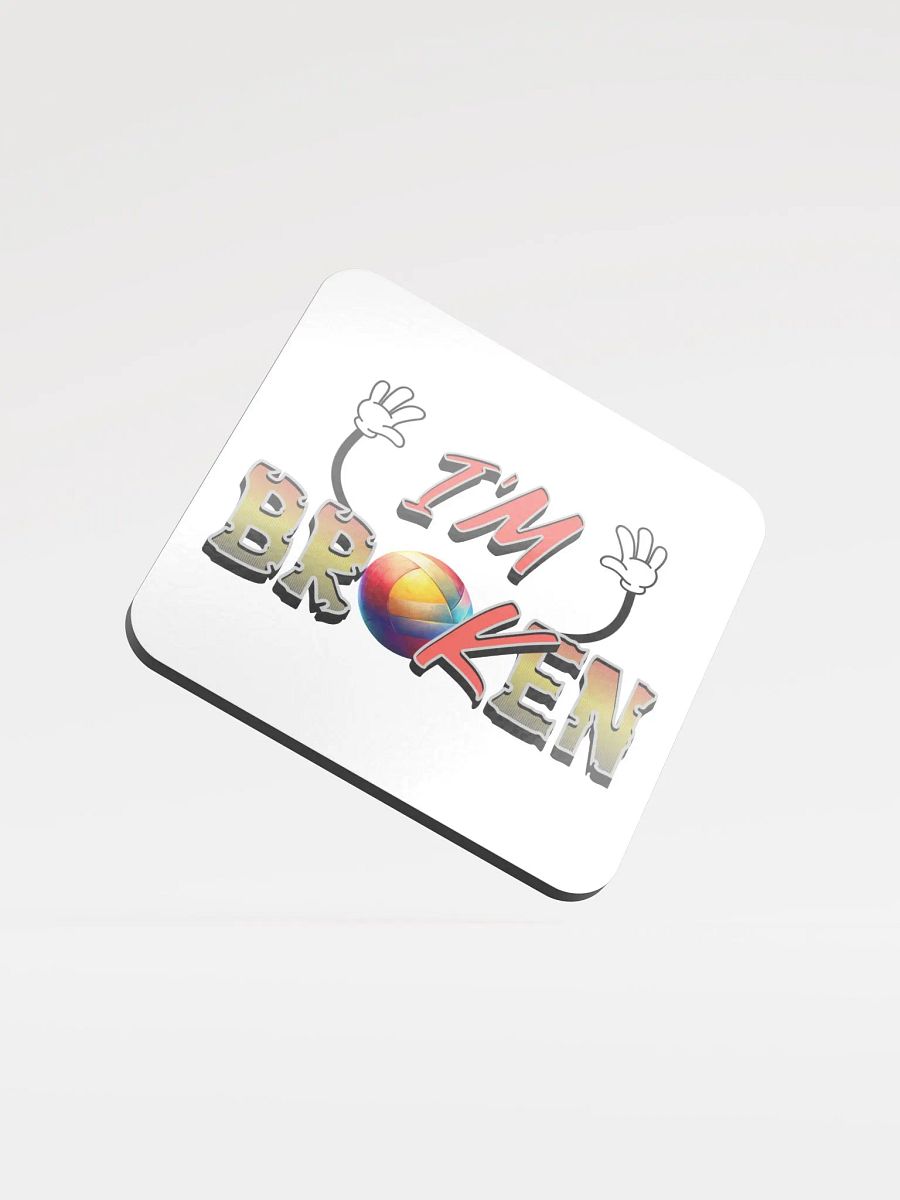 Im Ok Im Broken Volleyball Vibes Glossed Cork Coaster product image (1)