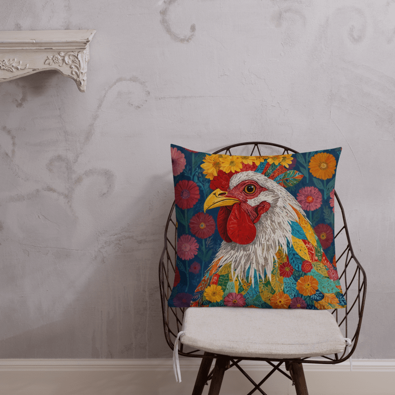 Vibrant Rooster All-Over Print Pillow product image (2)