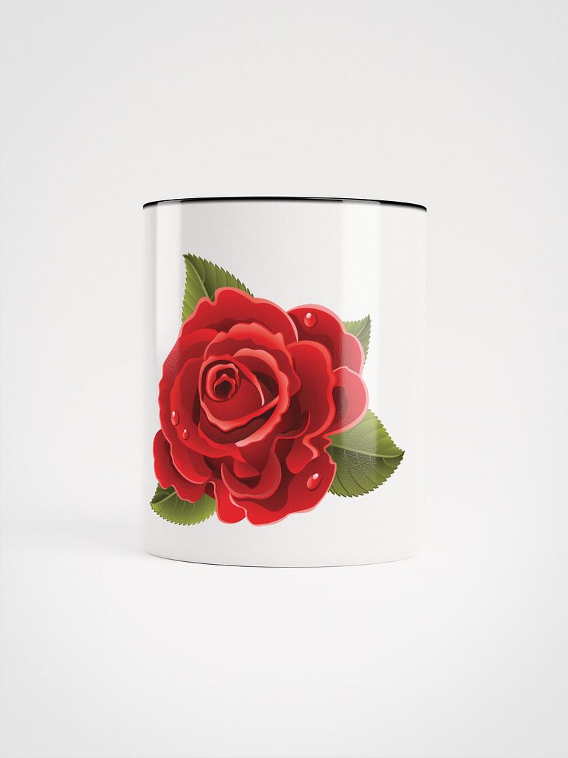 Ceramic Beautiful Red Rose Mug with Color Inside