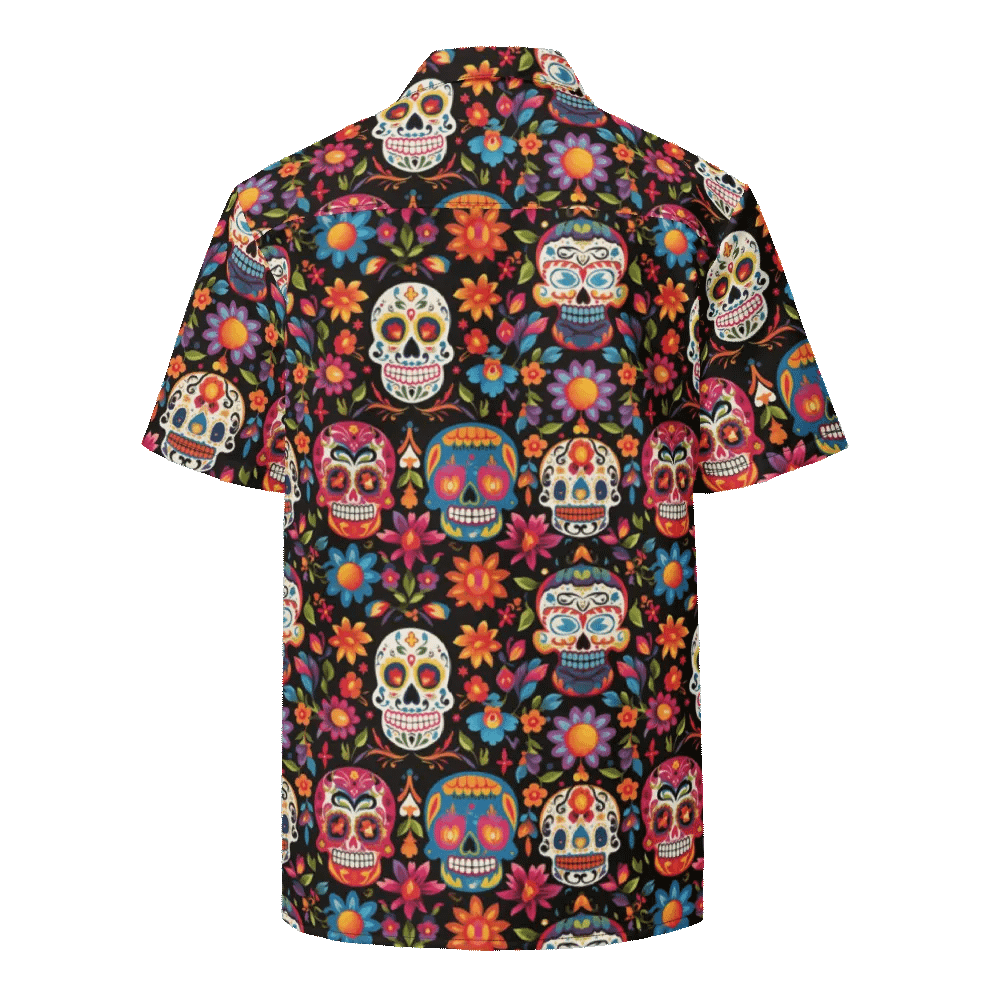 Sugar Skull Pattern-Seamless Day of the Dead Hawaiian Shirt product image (2)