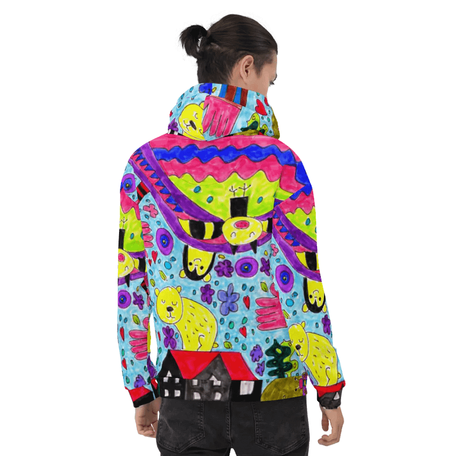 Abstract Vibrant Doodle Characters Unisex All Over Print Hoodie product image (12)