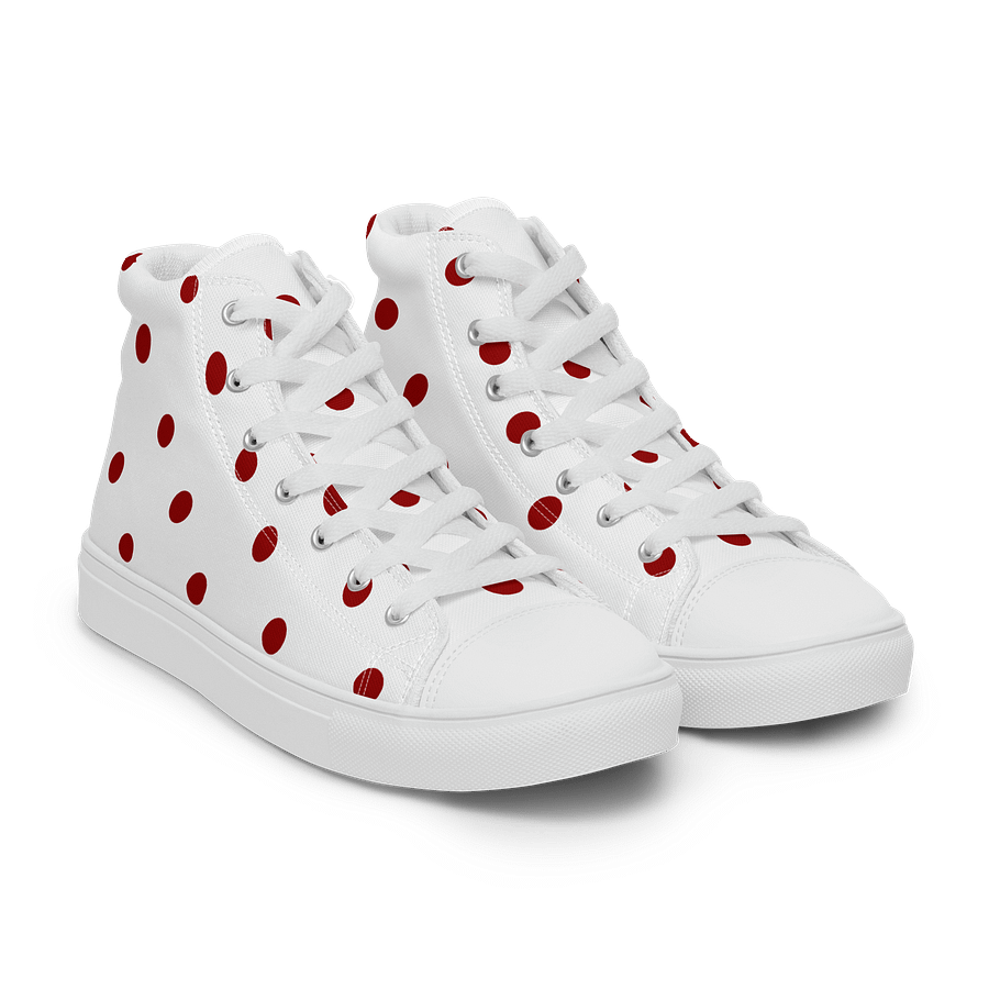 70s Glam Passion Dot Beat Women's High Top Canvas Shoes product image (8)