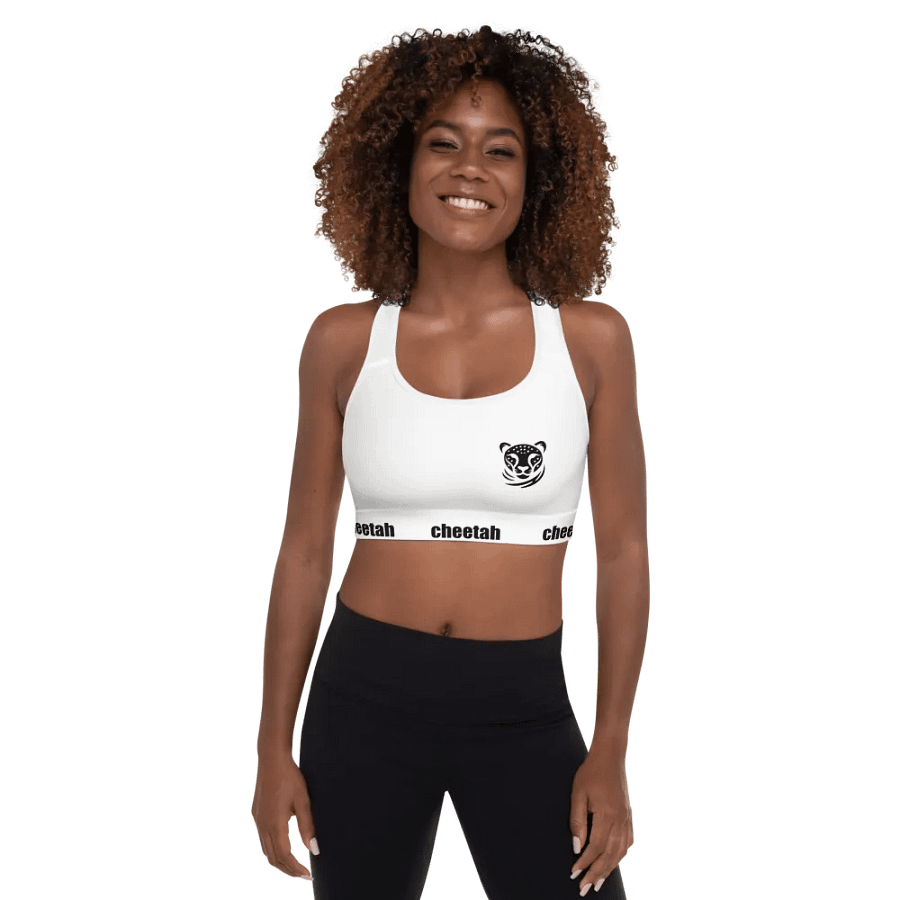 cheetah sports bra white product image (1)
