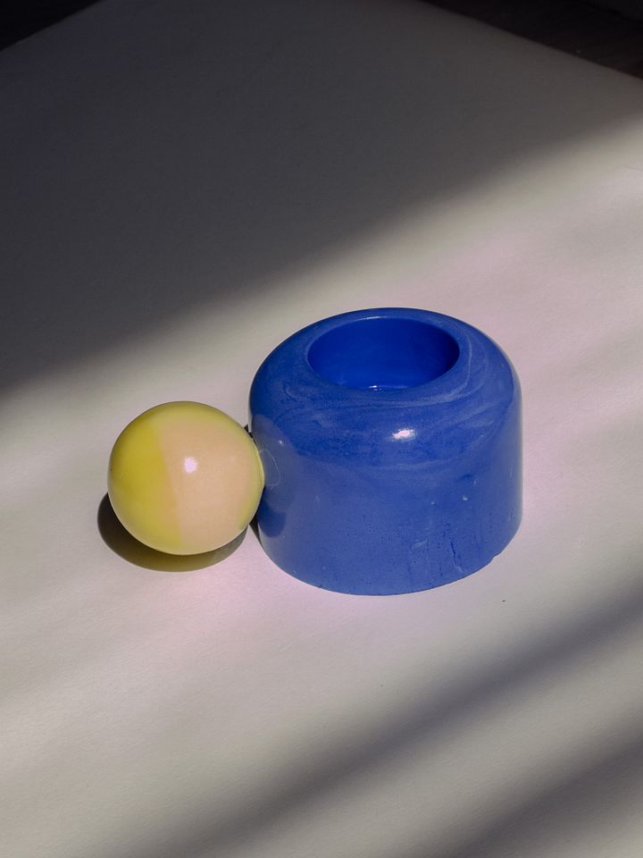 Ball Candleholder - Blue and Lime product image (1)