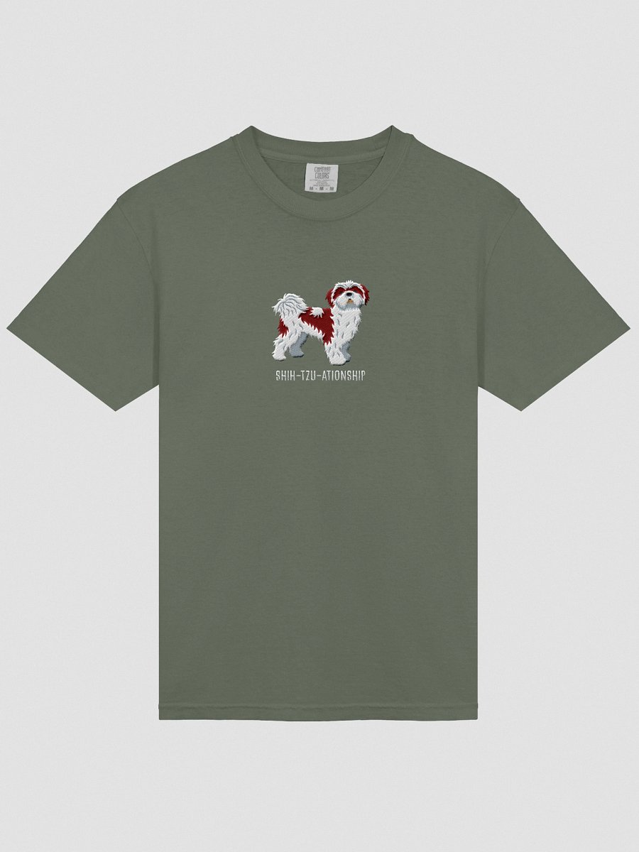 Shih-Tzu-ationship T-Shirt(Embroidered) of a Shih Tzu(Chocolate & White) product image (33)