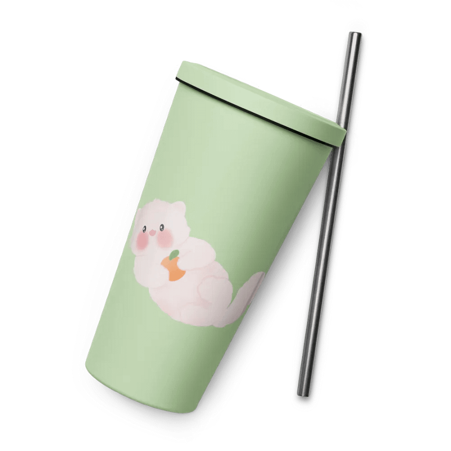 Cats & Orange Insulated Stainless Steel Tumbler with Straw product image (3)