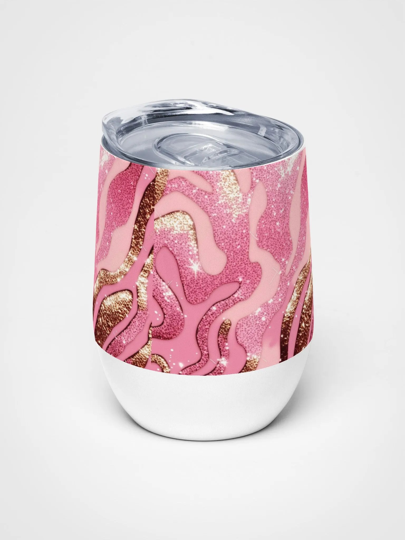 Stemless Glitter Pink Wine Tumbler Girls Trip Stainless Steel With Lid product image (5)