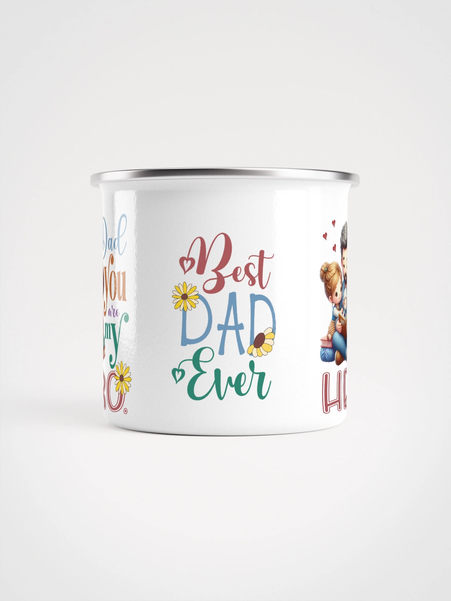 Dad You are my Hero Enamel Camping Mug product image (2)
