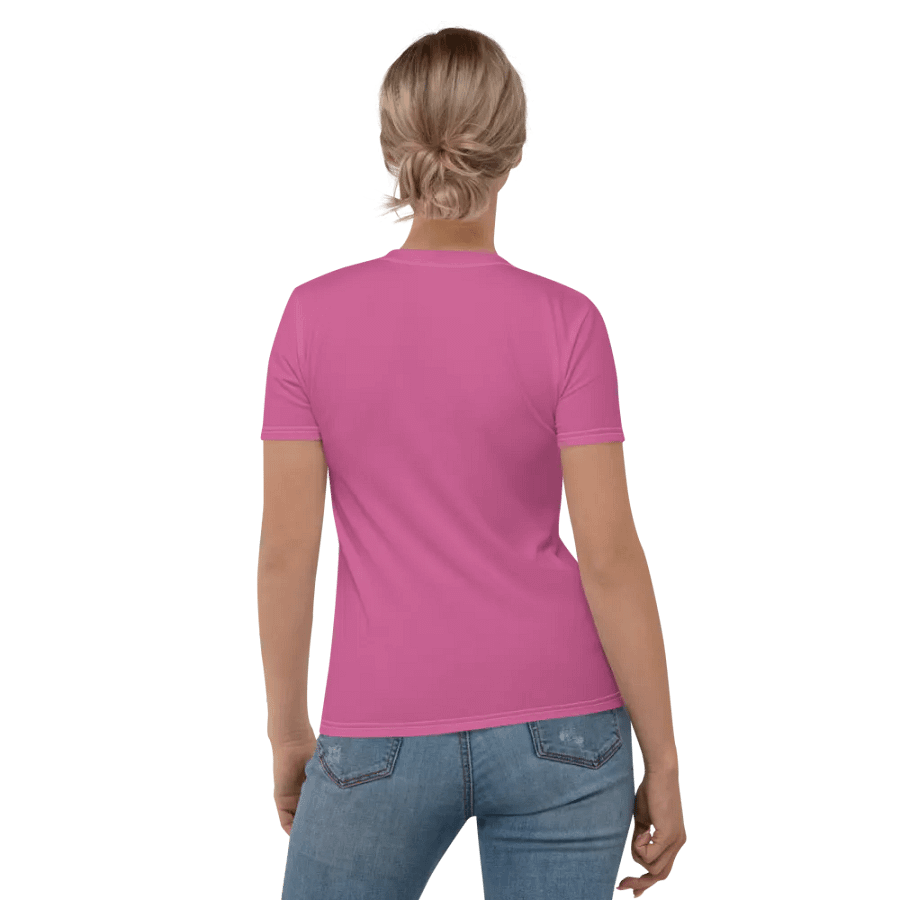 Plain Medium Pink Light Summer Women's Crewneck Polyester Heavyweight Premium T-Shirt by Treasure Pie product image (4)