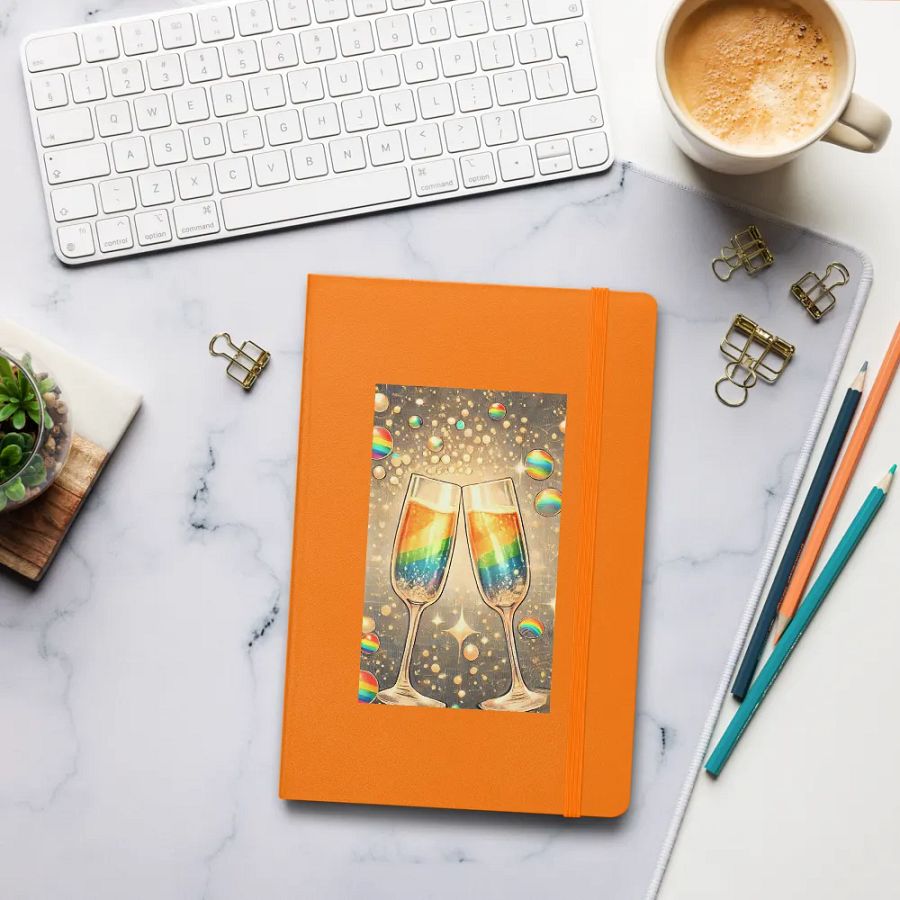 Rainbow Champagne Celebration Journal / Guestbook - ORANGE product image (8)