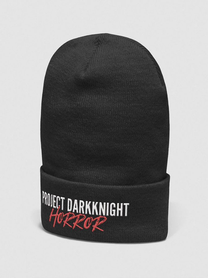 PDKH Embroidered Beanie Hat, (unisex, white & red stitching) product image (2)