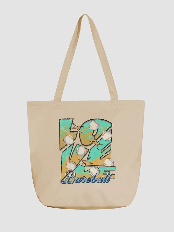 Love Me Baseball Turquoise Tote Bag product image (2)