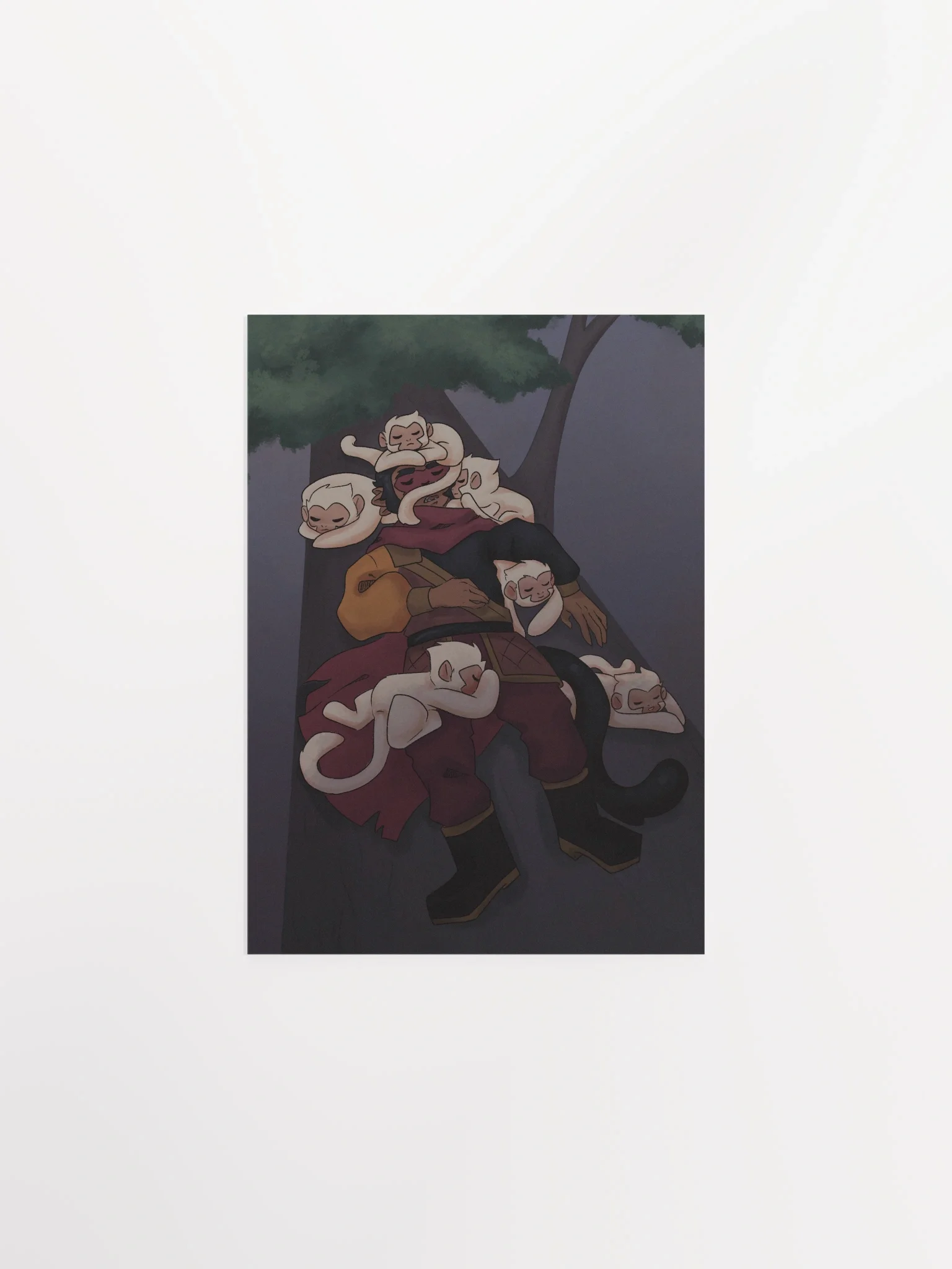 Macaque sleeping print product image (1)