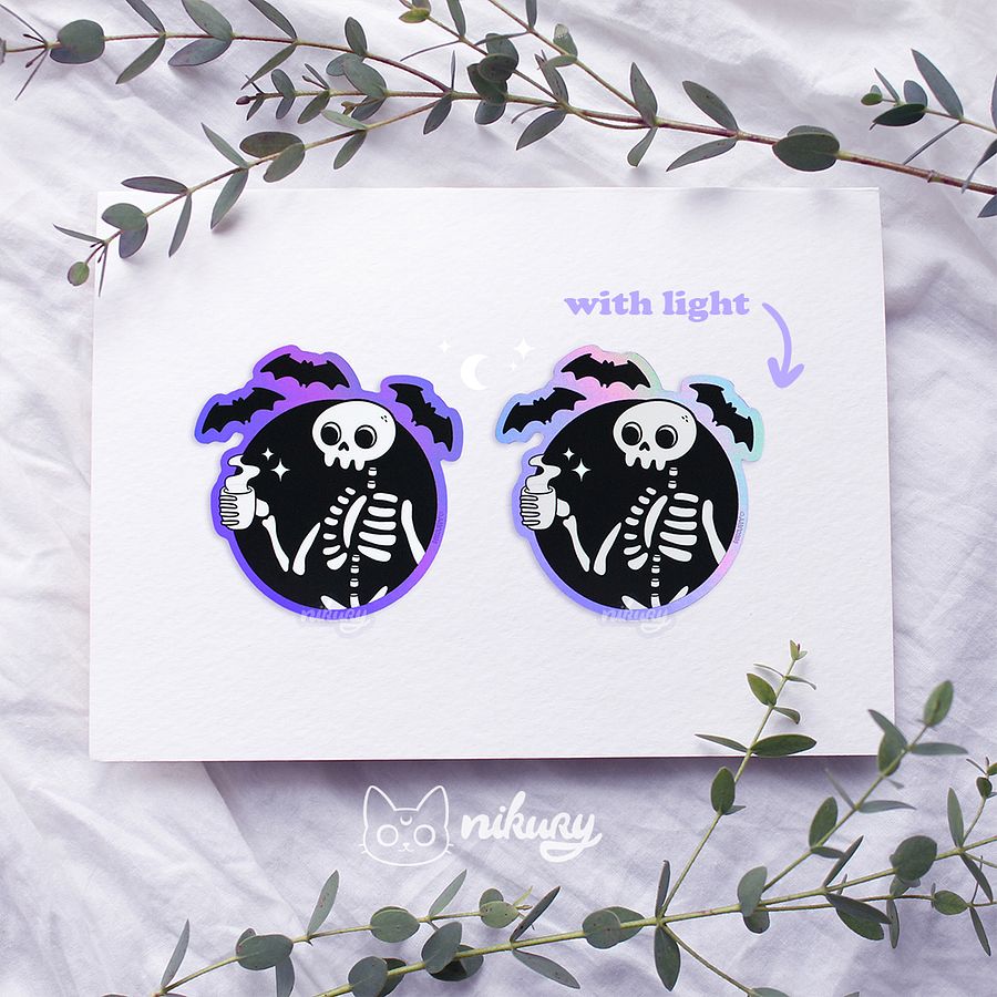 Holographic Skeleton Coffee / Tea Sticker product image (3)