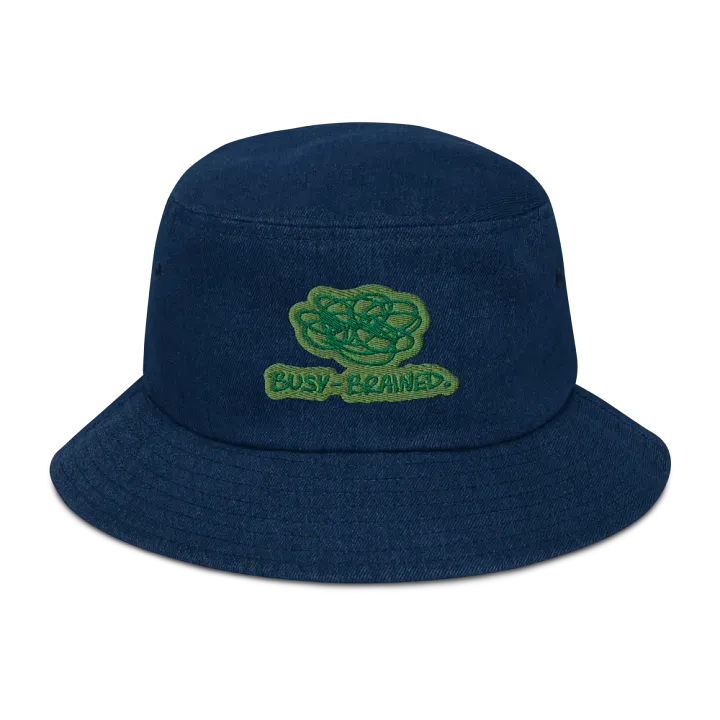 BUSY-BRAINED (leaf) denim bucket hat product image (1)