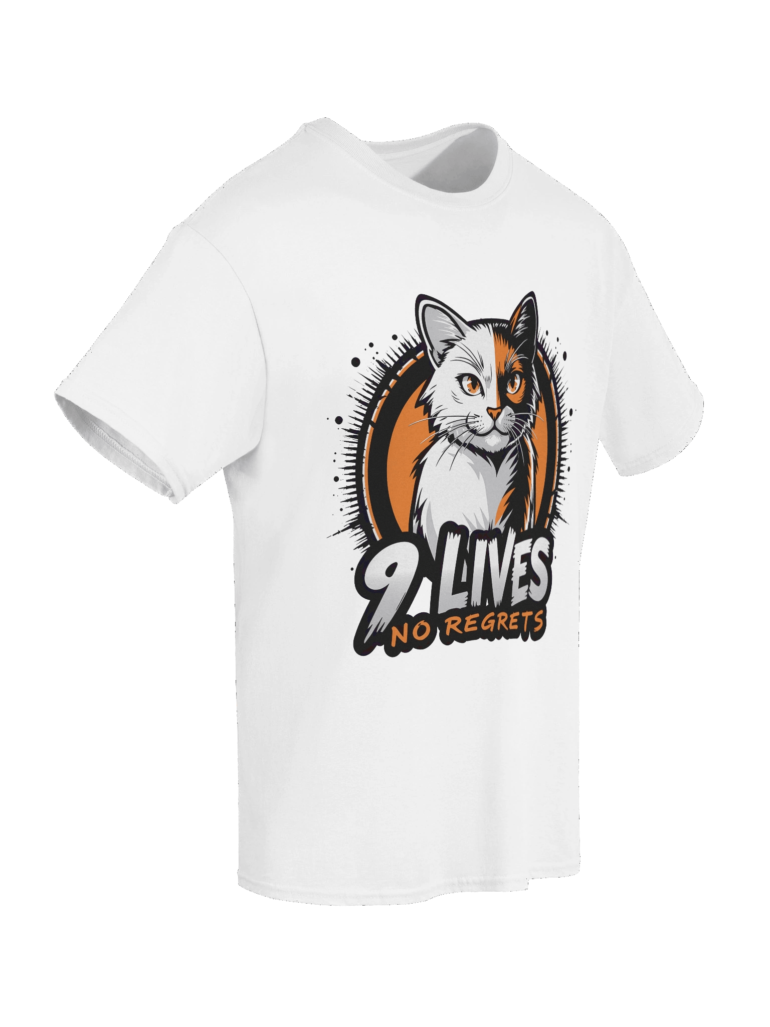 '9 Lives No Regrets' Cat Attitude T-Shirt - Fearless Feline Vibes product image (6)