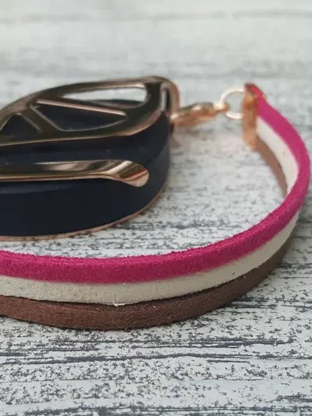 Neopolitan Faux Suede Bracelet | Handmade Accessory for Bellabeat Leaf Urban & Ivy product image (2)
