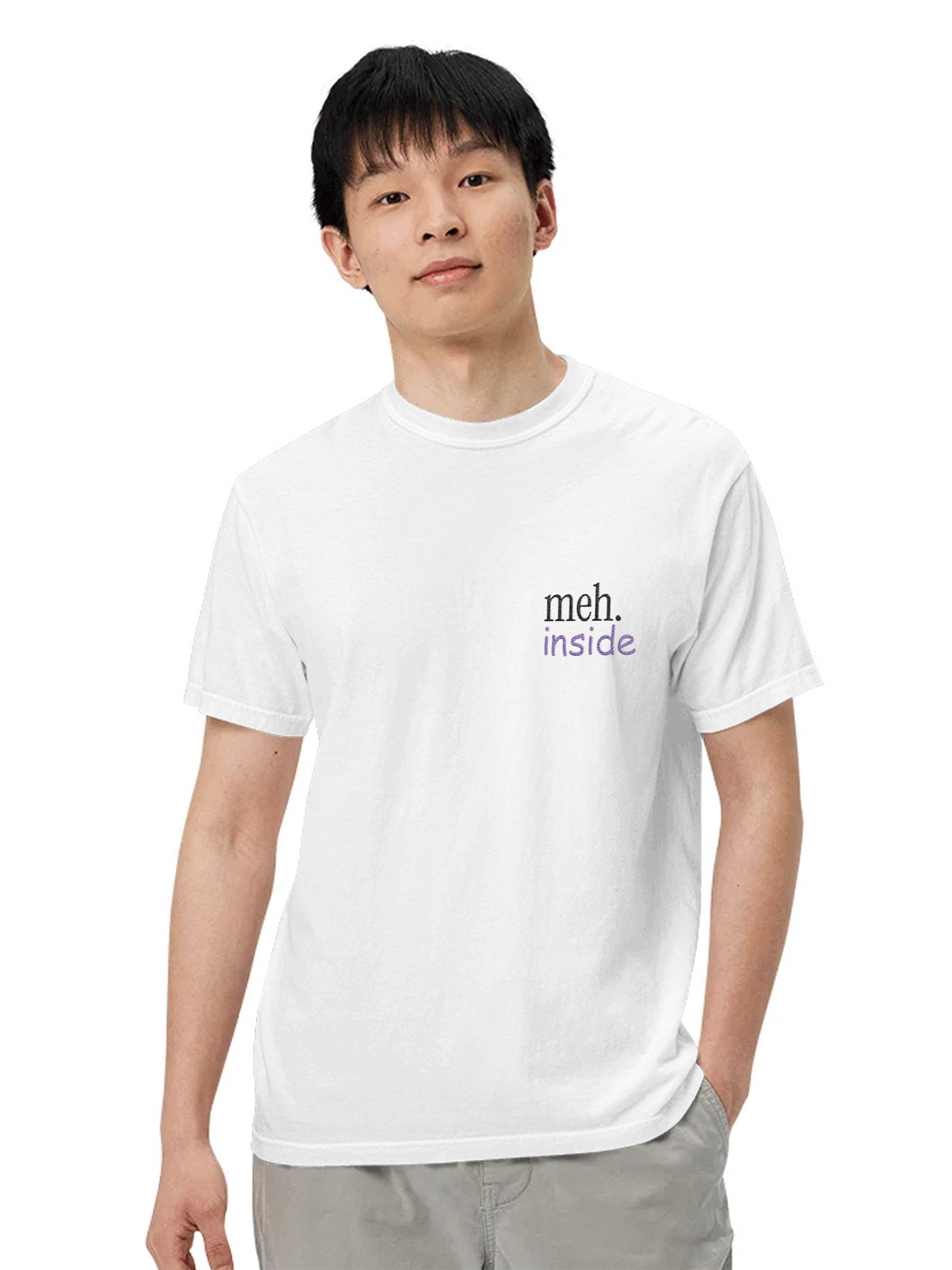 Meh. Inside - A Premium Relaxed Fit Embroidered Tee product image (3)