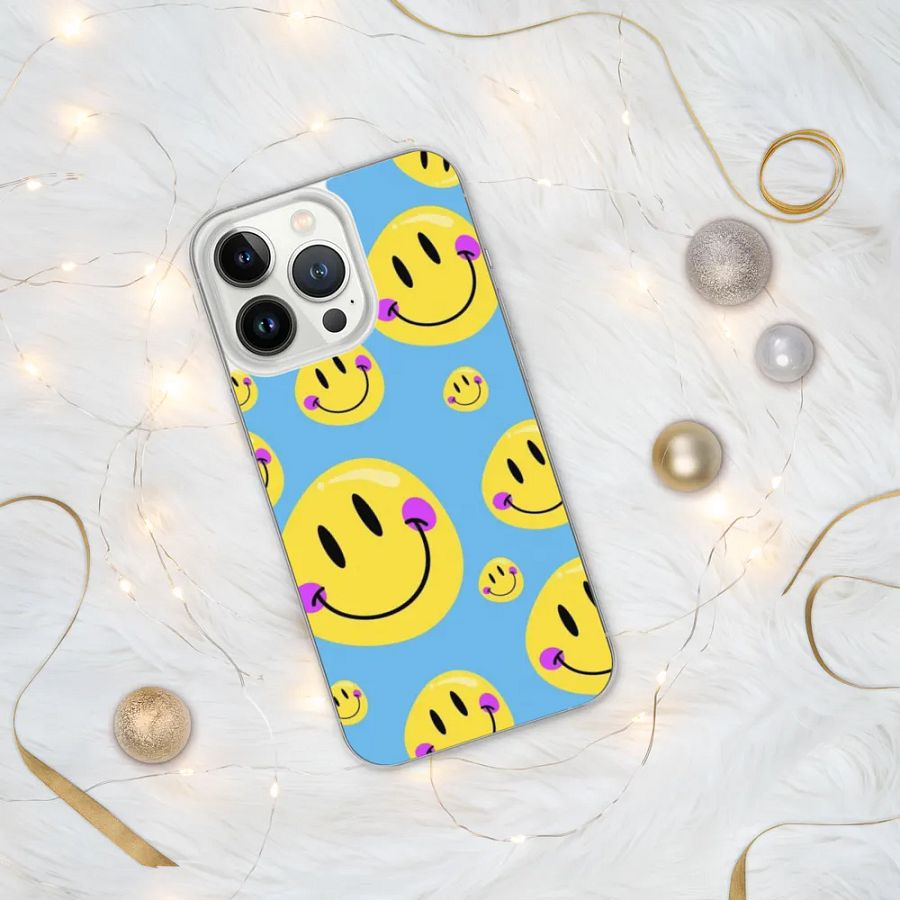 Smiley Faces Blue iPhone Case product image (8)