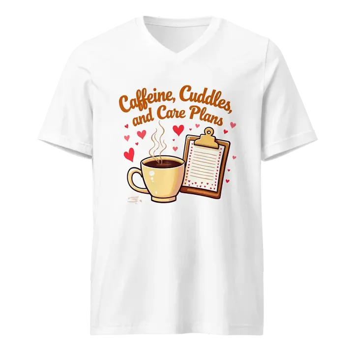 Caffeine & Care Plans V-Neck Tee product image (5)