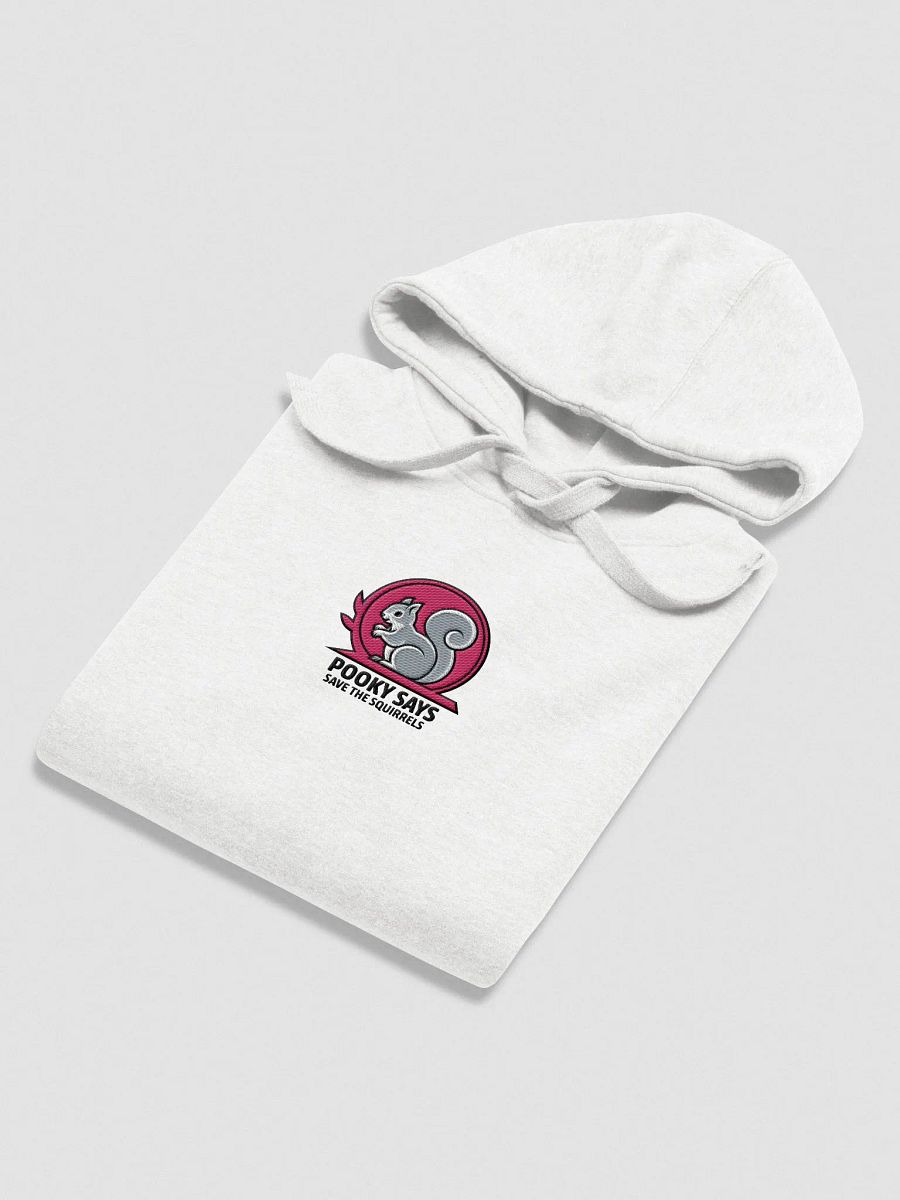 Super Soft HOODIE, Embroidered: Pooky Says Save the Squirrels product image (4)