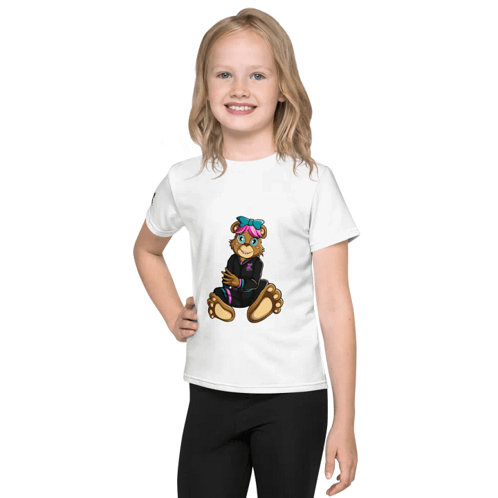 Sitting Girl Bear All-Over Print Kids Crew Neck T-Shirt product image (1)
