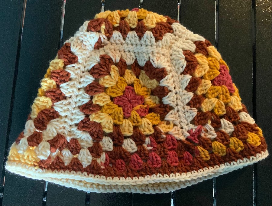 Acrylic Warm Wheat Granny Square Bucket Hats product image (5)