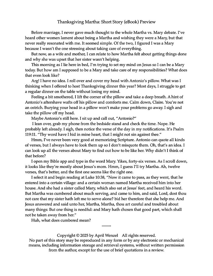 Thanksgiving Martha: Short Story (eBook) product image (2)