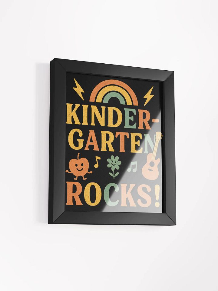 Kindergarten Rocks! Framed Poster – Colorful Retro Teacher Wall Art product image (24)