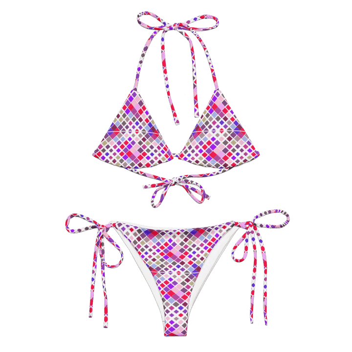 Colorful Square Pattern Design String Bikini - v1 product image (1)