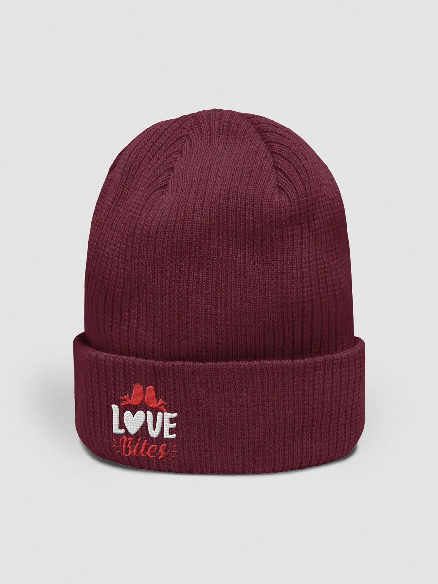 Love Bites Embroidered Organic Cotton Ribbed Beanie product image (2)