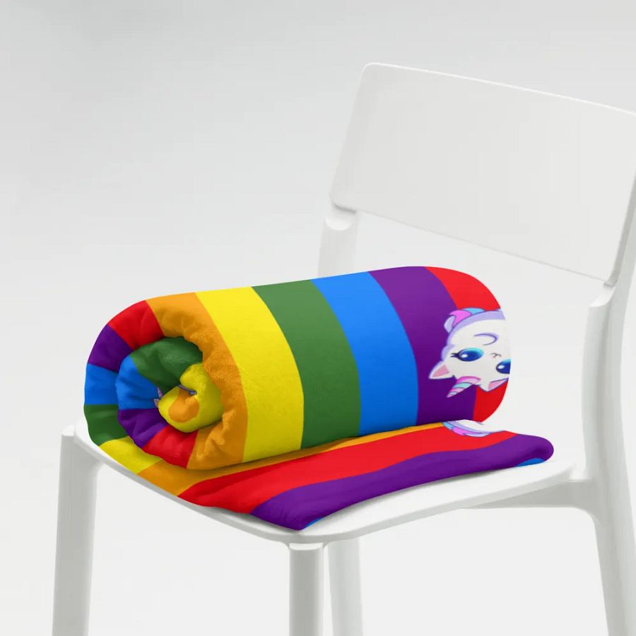 Unicorn Kitty Pride Throw Blanket product image (7)