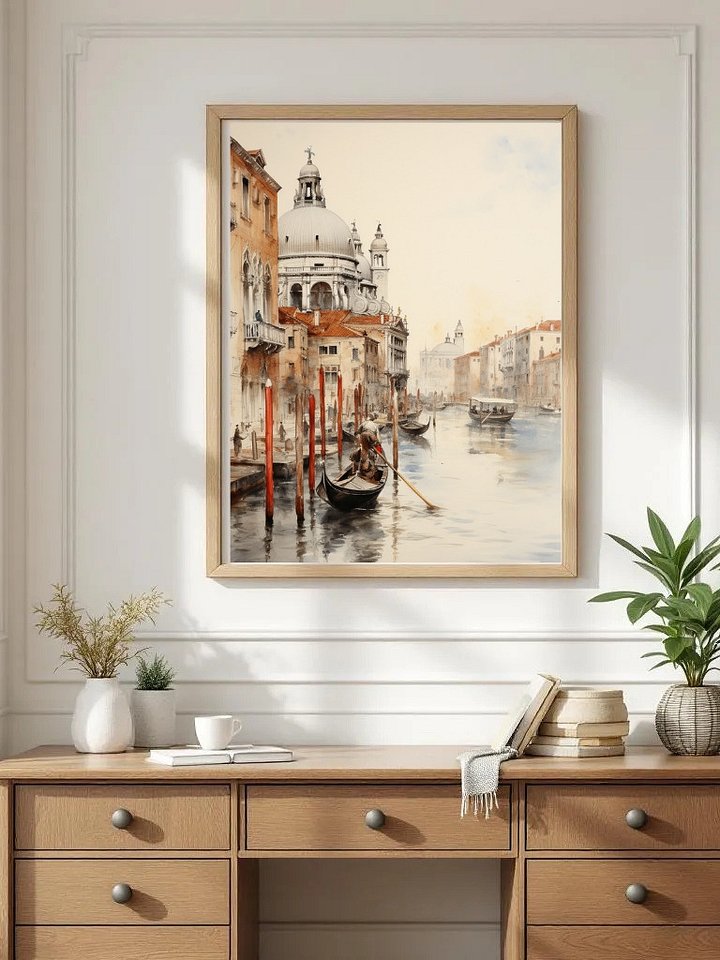 Venetian Morning Framed Art Print | Venice Italy Watercolor product image (2)