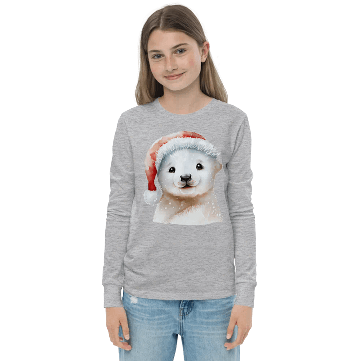 Santa Paws Baby Bear Youth Long Sleeve Tee product image (4)