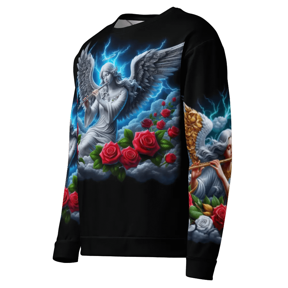 Angels making Music with a Flute - All-Over Unisex Sweatshirt #14 product image (7)