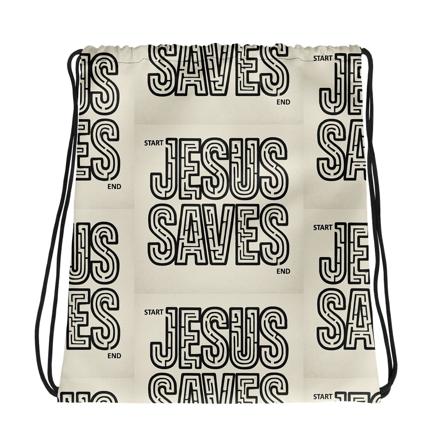 Jesus Saves All-Over Drawstring Bag product image (1)