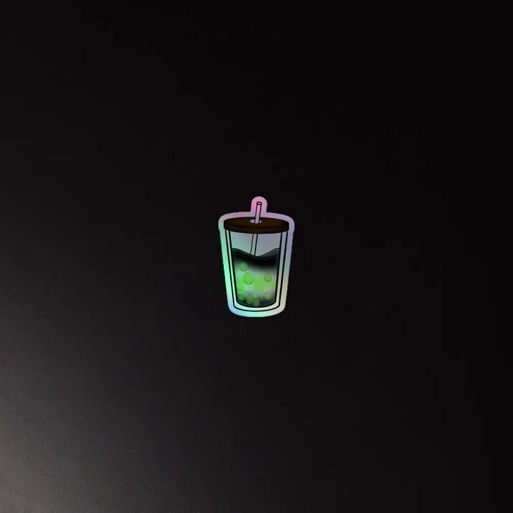 Boba Tea Agender Pride Holographic Sticker Set product image (1)