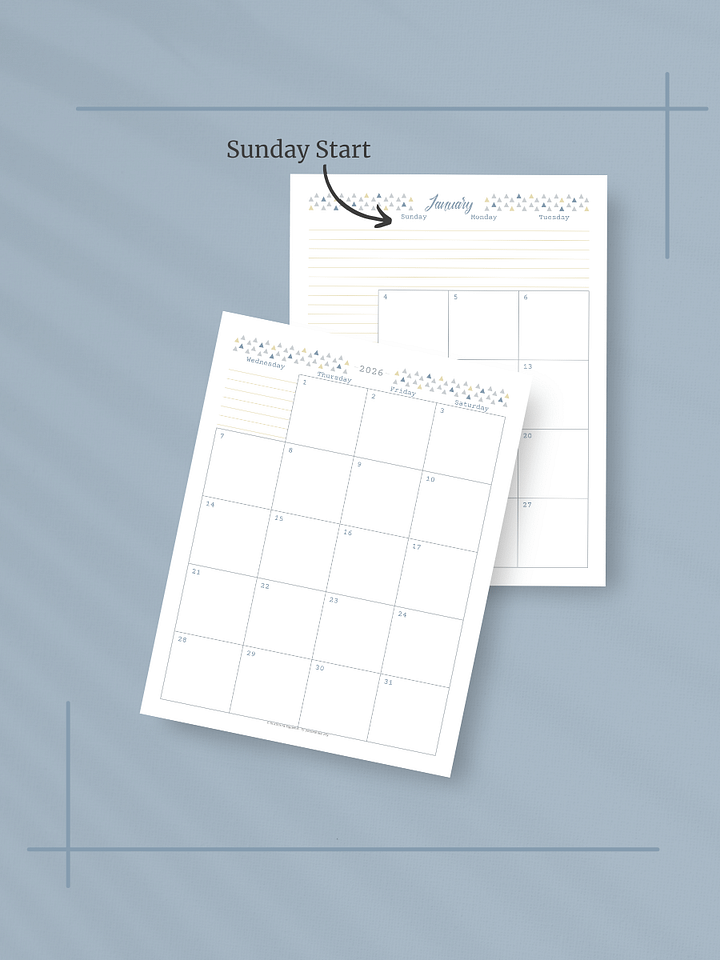 Coastal Dreams 2026 Calendar - 2 Pages per Month, Sunday Start, Letter Size product image (2)