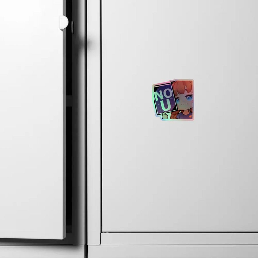 Playful 'NO U' Holographic Sticker Set product image (6)