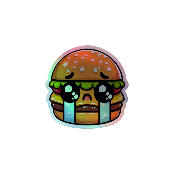 Sad Hamburger Holographic Sticker Sheet product image (1)
