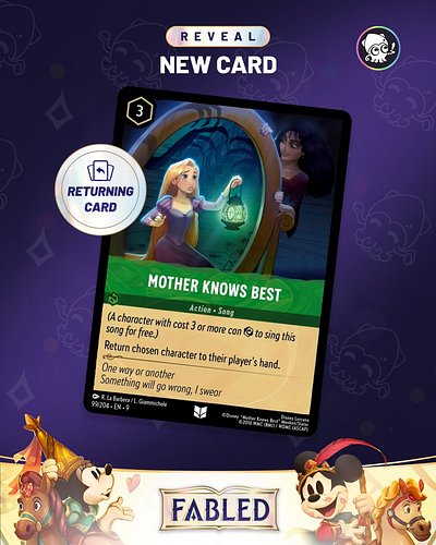 [RETURNING CARD] Mother Knows Best

This card was announced by @ruudukko_official @unelmoin and illustrated by @rosa_la_barbe...
